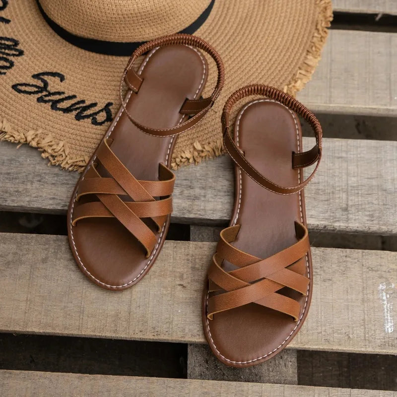 Women's Flat Roman Strap Sandles